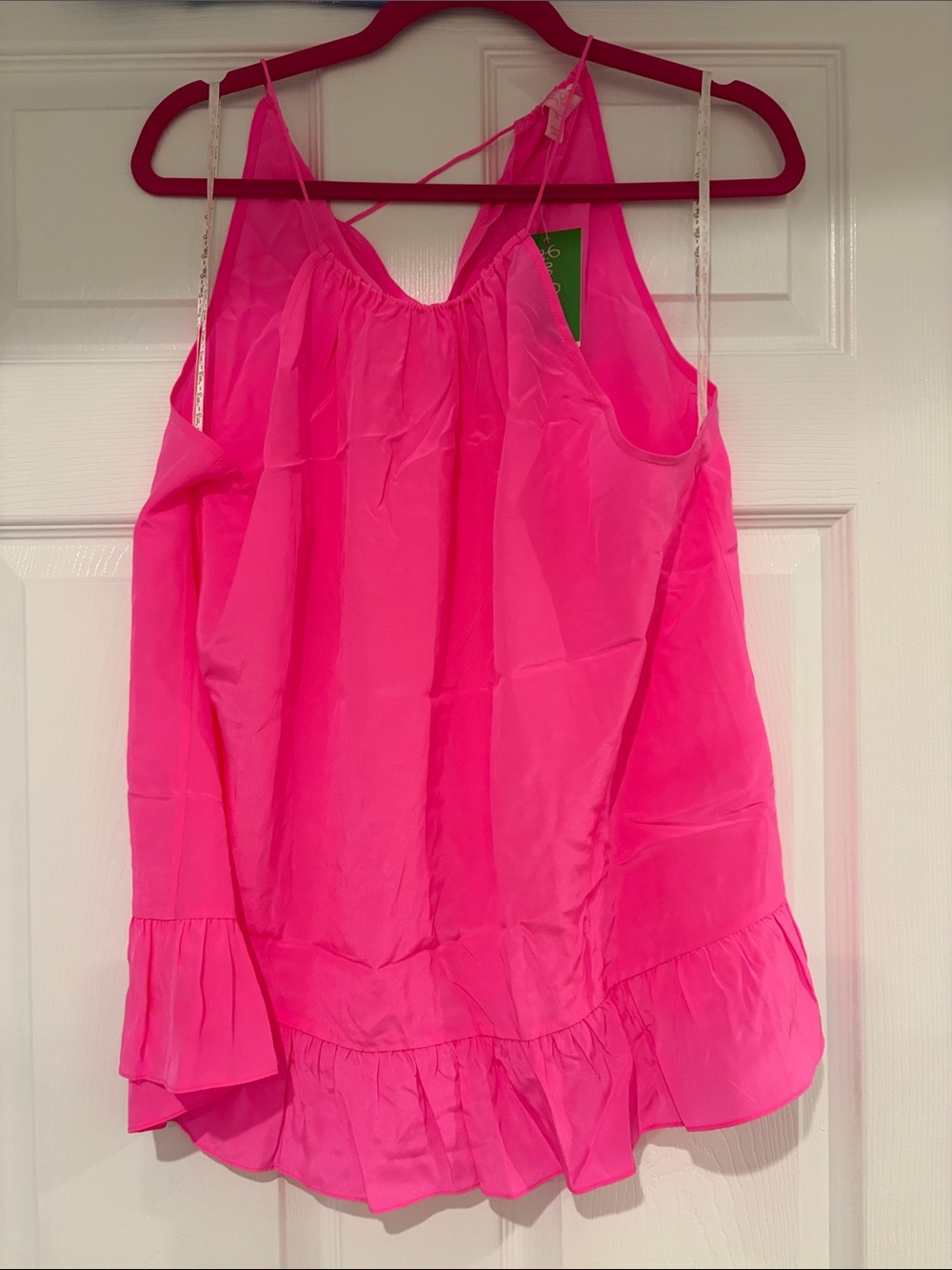 Lilly Pulitzer Hot Pink Ruffled Silk Camisole
